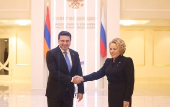 Ալեն Սիմոնյանն ու Վալենտինա Մատվիենկոն քննարկել են երկկողմ օրակարգին վերաբերող հարցերի լայն շրջանակ