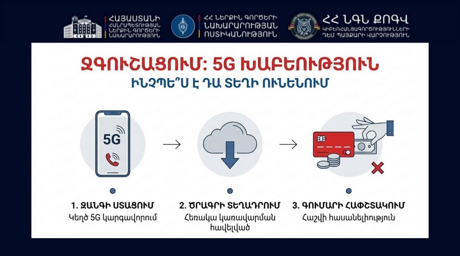 «5G կապի» թարմացման անվան տակ տարվող հեռախոսազրույցները ընդհատեք