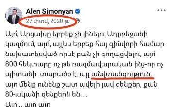 «Երբ մենք պատերազմի մեջ էինք Ադրբեջանի հետ, Ռուսաստանը համ զենք էր վաճառում Ադրբեջանին, համ դաշնակցային հարաբերություններ մեջ էր». Ալեն Սիմոնյան
